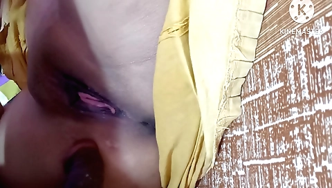 Indian housewife and her husband have some fun together