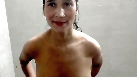 Indian solo female making her favorite sex toy for the baby