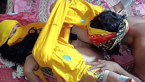 a brunette milf with a sexy face is having a fetish with a Hindi audio