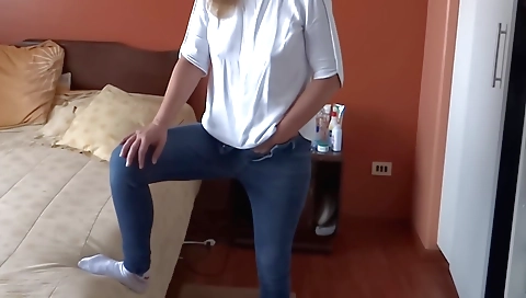 Indian woman is masturbating with her husband's dick
