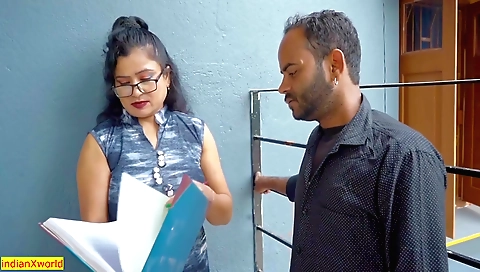 Indian woman fucks with her boss in hot fuck scene