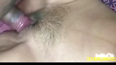 Hairy indian stepsister and stepbrother in amateur threesome