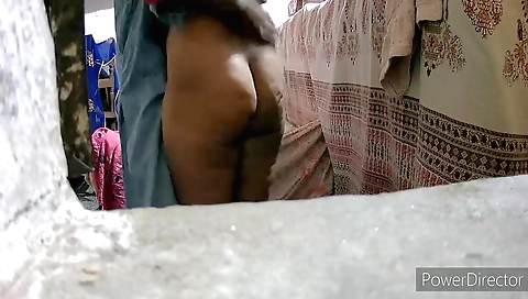 Indian brunette in costume masturbating in classroom