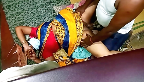Indian girl in a long cock is giving a blowjob on his boner