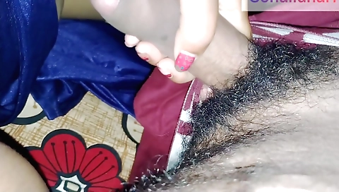 Indian brunette in a cute outfit making a homemade video
