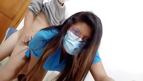 Indian lady with big booty fucks a client in office