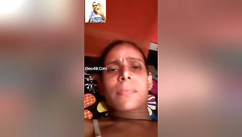 Hairy indian milf in a lingerie enjoys herself in webcam clip