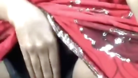 Indian girl in black bikini is fisting in a solo video