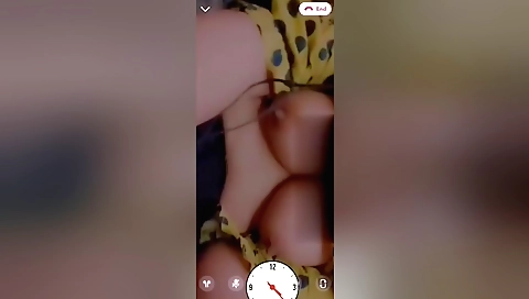 Indian girl with big boobs shows her boobs on her laptop