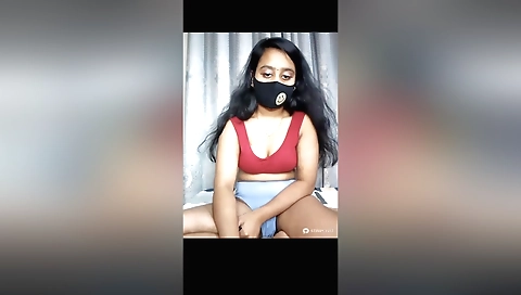 Indian solo female video with a hot girl in the room