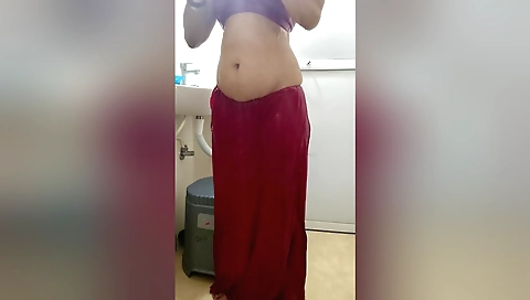 Hot and attractive girl is bathing in a beautiful bath
