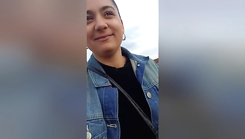 Sexy amateur brunette showing her wet pussies in the public