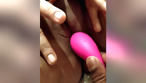 Indian girl with a big ass rides a toy in her tight pussy