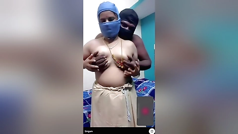 Amateur indian sex video in a hot couple threesome video