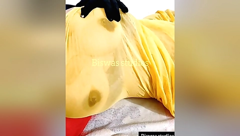 Sexy indian solo female with big boobs enjoys the sun