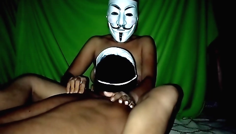 Indian wife and husband have a threesome in a home video