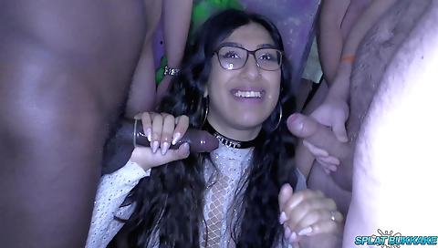Horny teen sucking and getting a big dick drilled hard