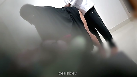 Indian lady with a sexy outfit is making funny comment