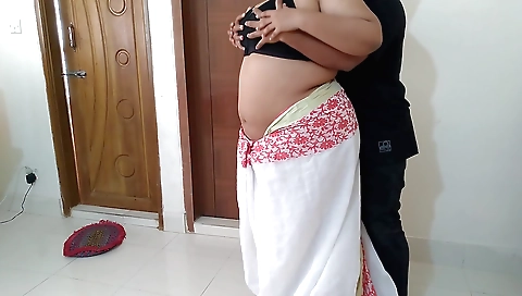 Busty stepmom fucked by stepson while changing sarees