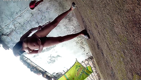 Indian amateur naked girl in the outdoor camera filmed