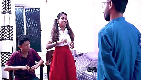 Indian teacher's sex with her student in different positions