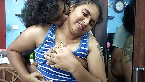Indian teengirl sucking her boyfriend's cock in bed
