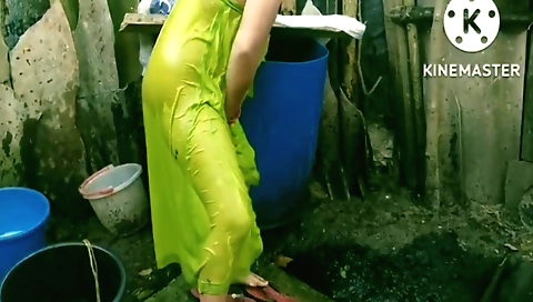 Indian girl in natural lingerie masturbating outdoors