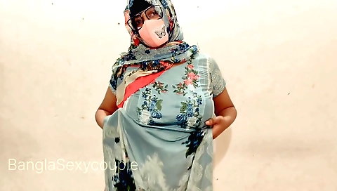 Indian mom with a cute red dress gets fucked by stepbrother
