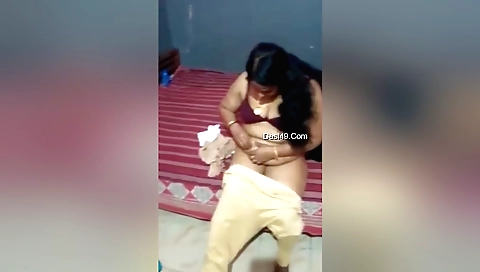Busty brunette indian mature fucks her pussy with a big cock