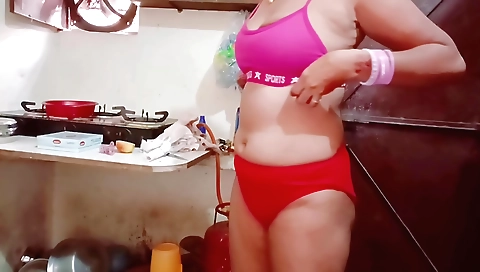 Indian solo woman in her bathroom is sexy and sensual